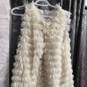 YaYa&Co white furry vest 🤍